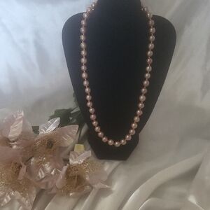 Genuine Pink Pearl Necklace
